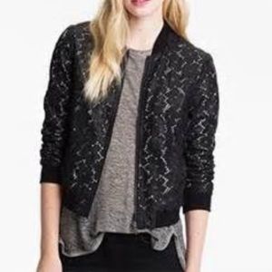 Truth & Pride Black Lace Bomber Jacket Size Small